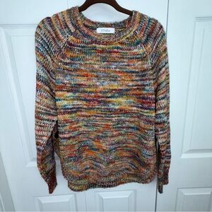 Ella Rose Acrylic Multicolor Knit Sweater Boxy Oversized‎ Large Womens Sweater